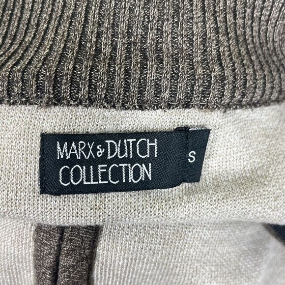 Marx & Dutch Collection Men's Zip Front Cardigan Sweater Tan Brown Size Small - Picture 9 of 11